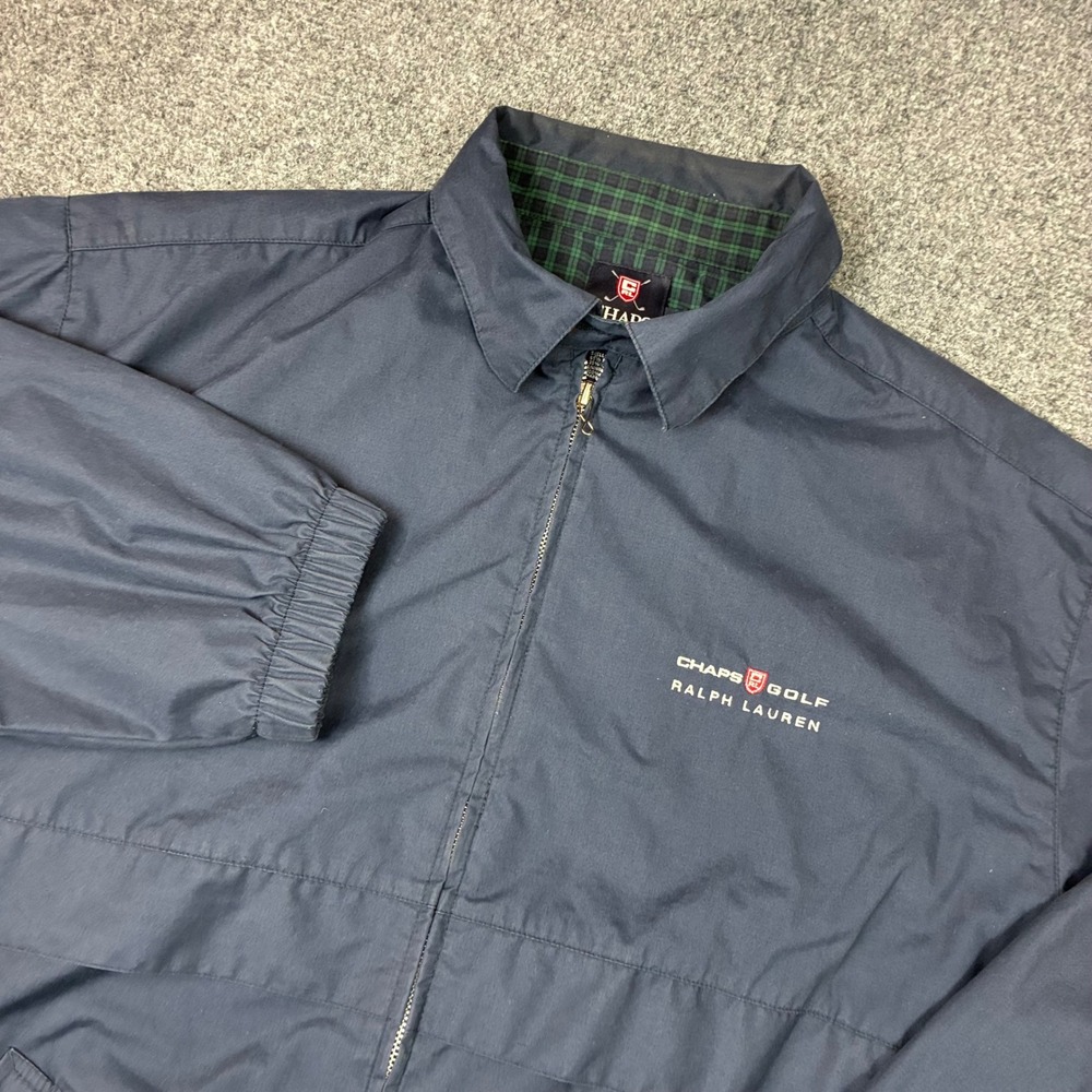 Chaps Ralph Lauren Golf Mens Size Large Navy Blue Full Zip Windbreaker Jacket